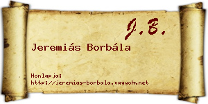 Jeremiás Borbála névjegykártya