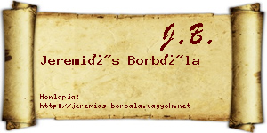Jeremiás Borbála névjegykártya